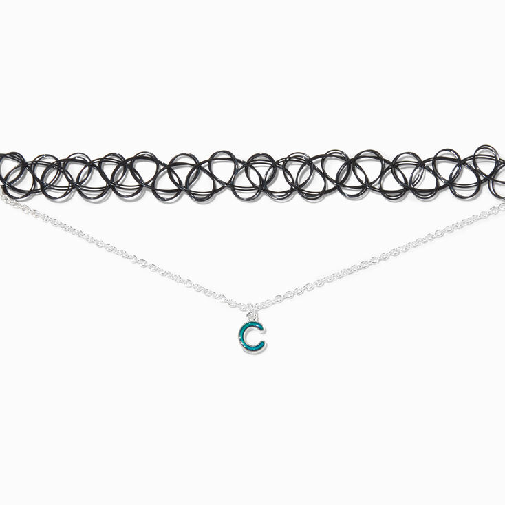 Claire's Mood Initial Multi-Strand Black Tattoo Choker Necklace