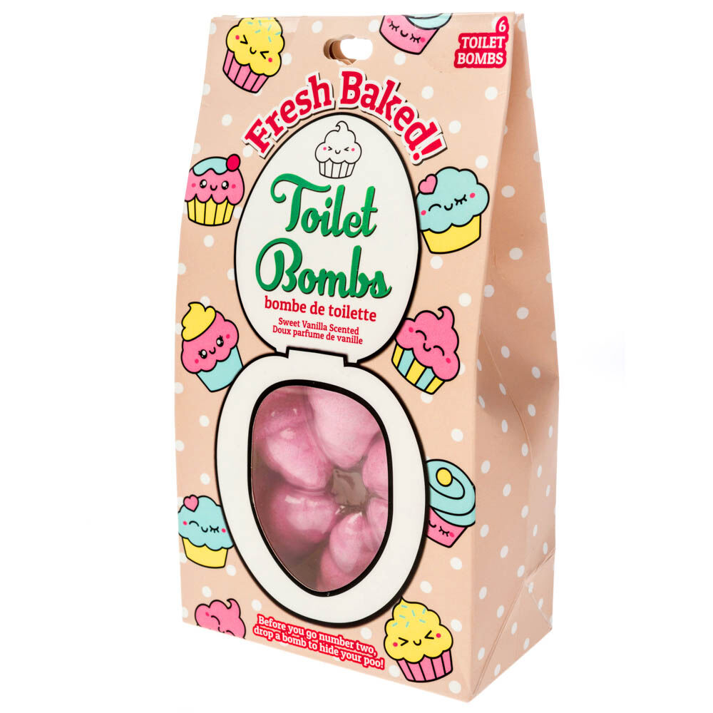 Kraken Fresh Baked! Sweet Vanilla Scented Toilet Bombs - Pink, 6 Pack,