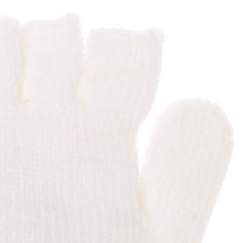 Rainbow Faux Fur Unicorn Fingerless Gloves With Mitten Flap - White,