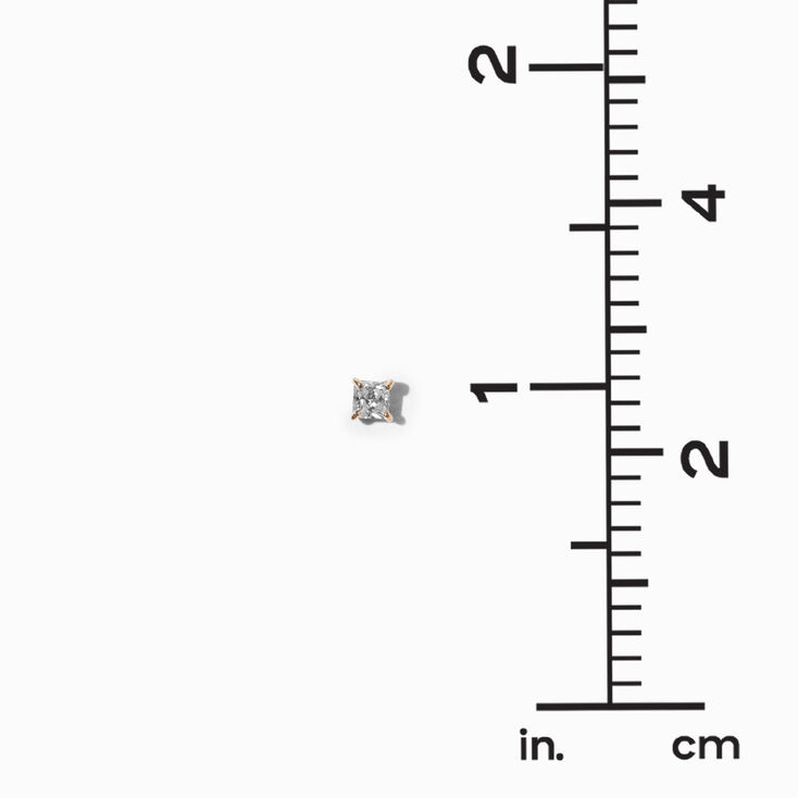 14k Yellow Gold Cubic Zirconia Solitaire 18G Nose Stud,