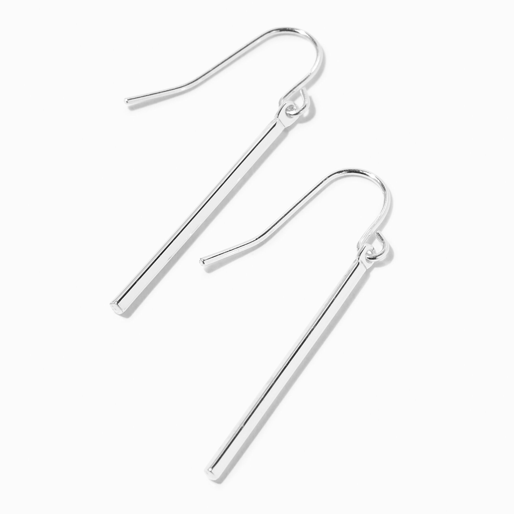 View Claires Bar 1 Drop Earrings Silver information