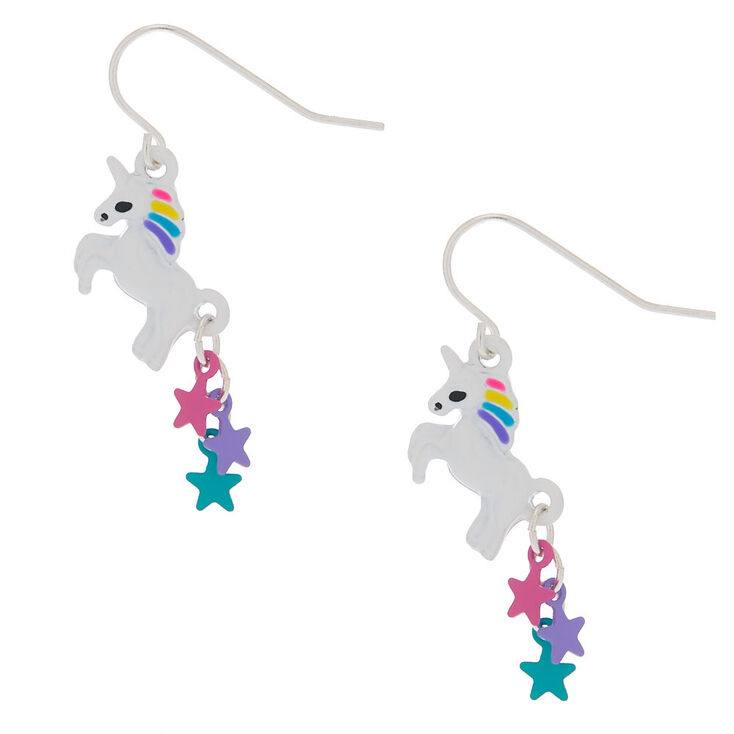 1 Starry Unicorn Drop Earrings Claire S