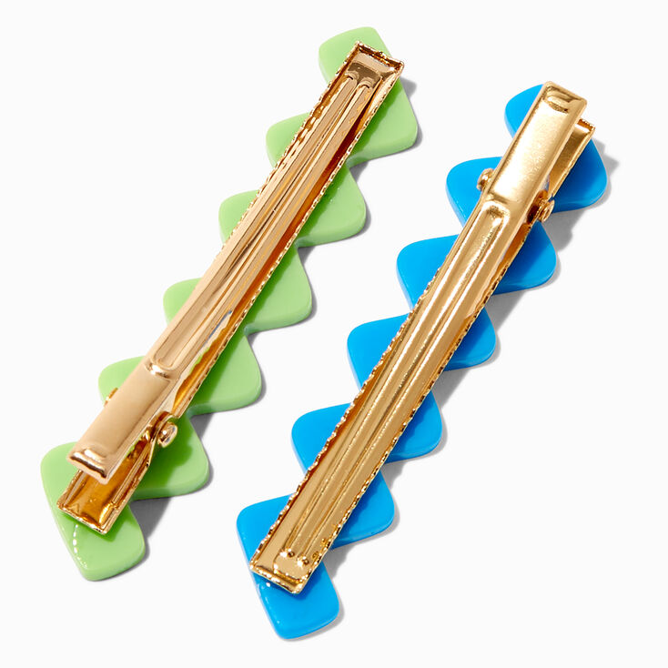 Chunky Checkered &amp; Zig Zag Barrettes - 4 Pack,