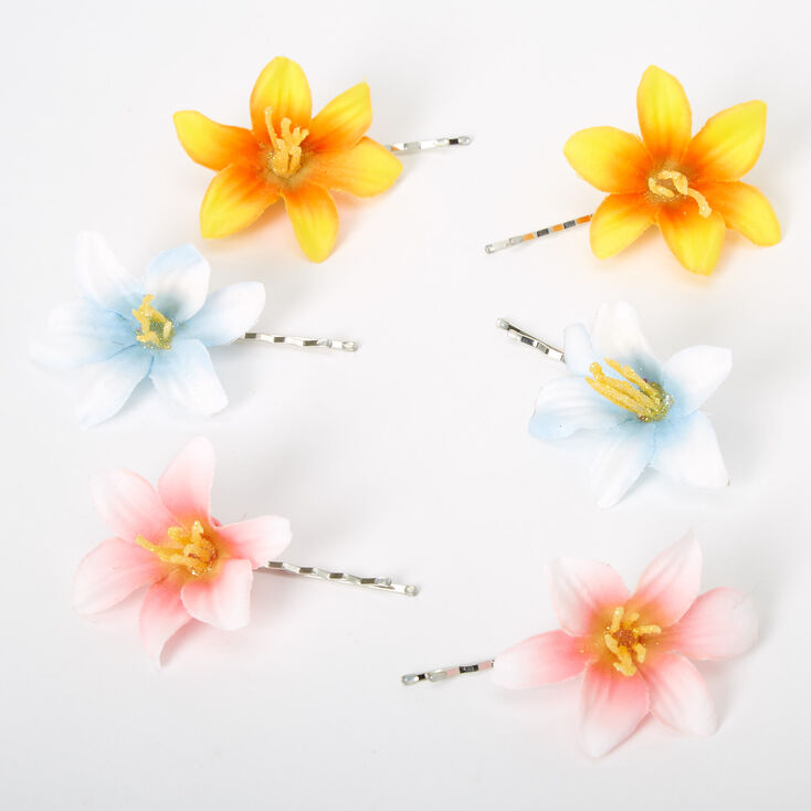 Claire's Épingles à cheveux à orchidées tropicales - Lot de 6