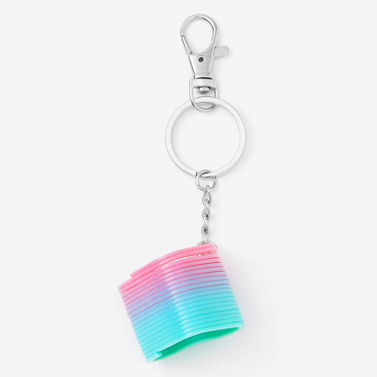 Claire's Porte-clés jouet à ressort en forme de cœur - Rose