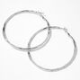 Silver 80MM Molten Hoop Earrings,