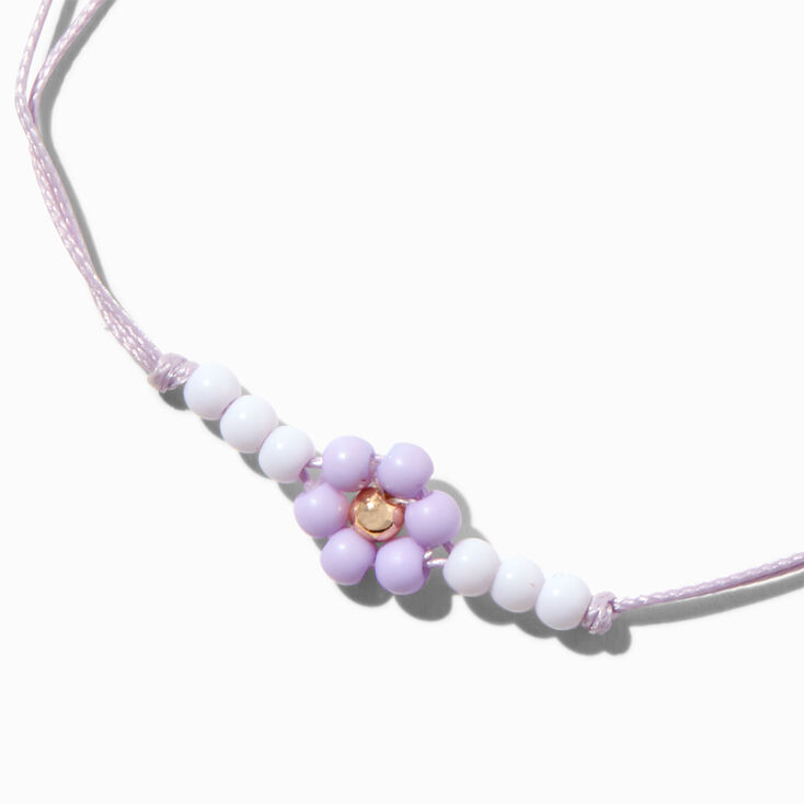  Purple &quot;Love&quot; &amp; Flower Bracelet Set - 5 Pack,