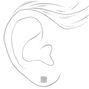 Silver Dumbbell Faux Plug Stud Earrings,