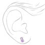 Sterling Silver Glittery Purple Sloth Stud Earrings,