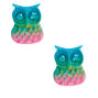 Silver Pastel Rainbow Owl Stud Earrings,