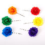 Rainbow Flower Hair Pins -  6 Pack,