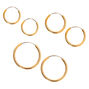 Gold Graduated Mixed Earrings - 9 Pack,
