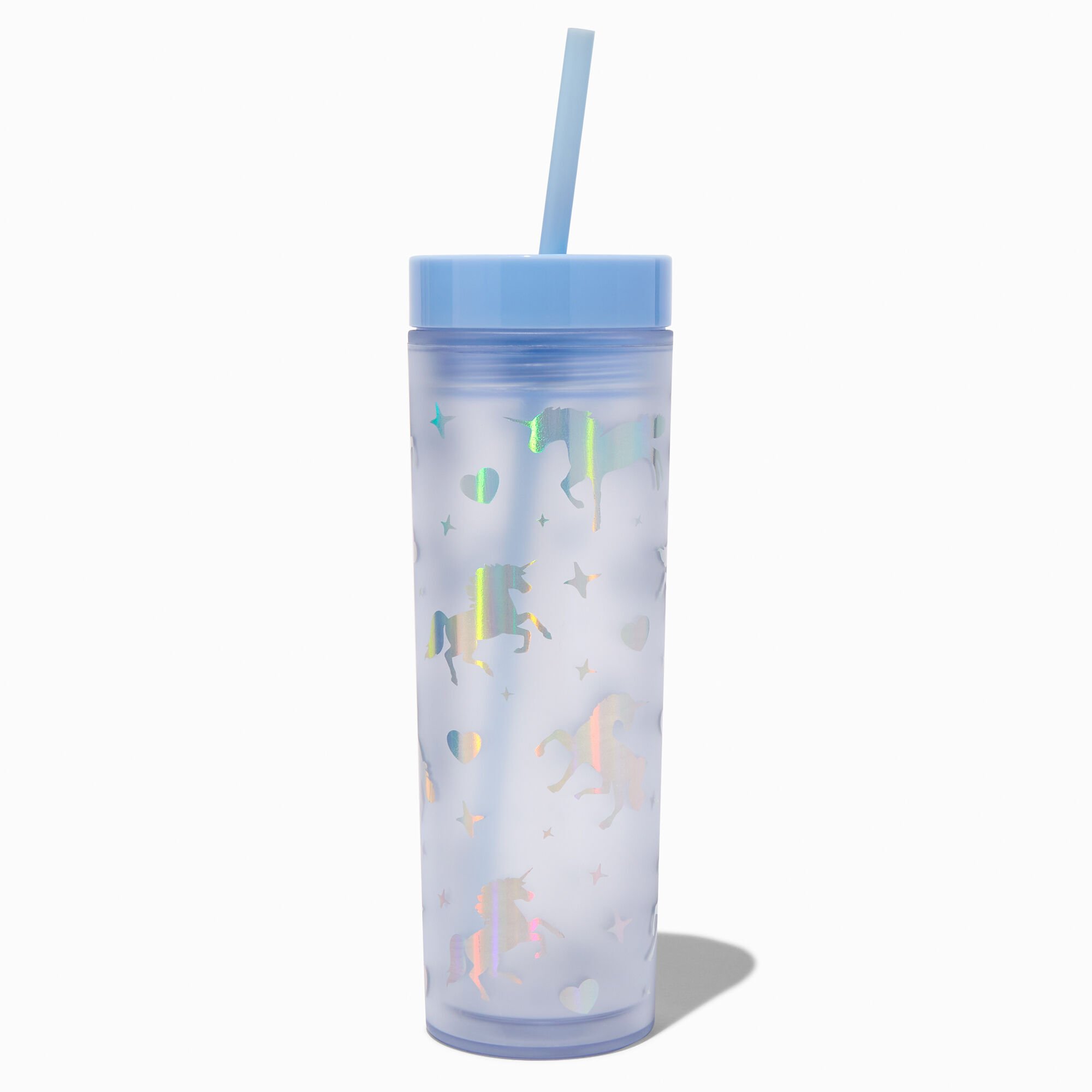 View Claires Frosty Unicorn Tumbler Blue information