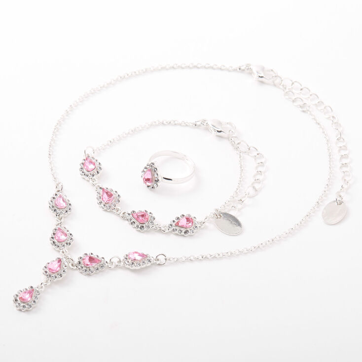 Claire&#39;s Club Embellished Teardrop Jewellery Set - Pink,