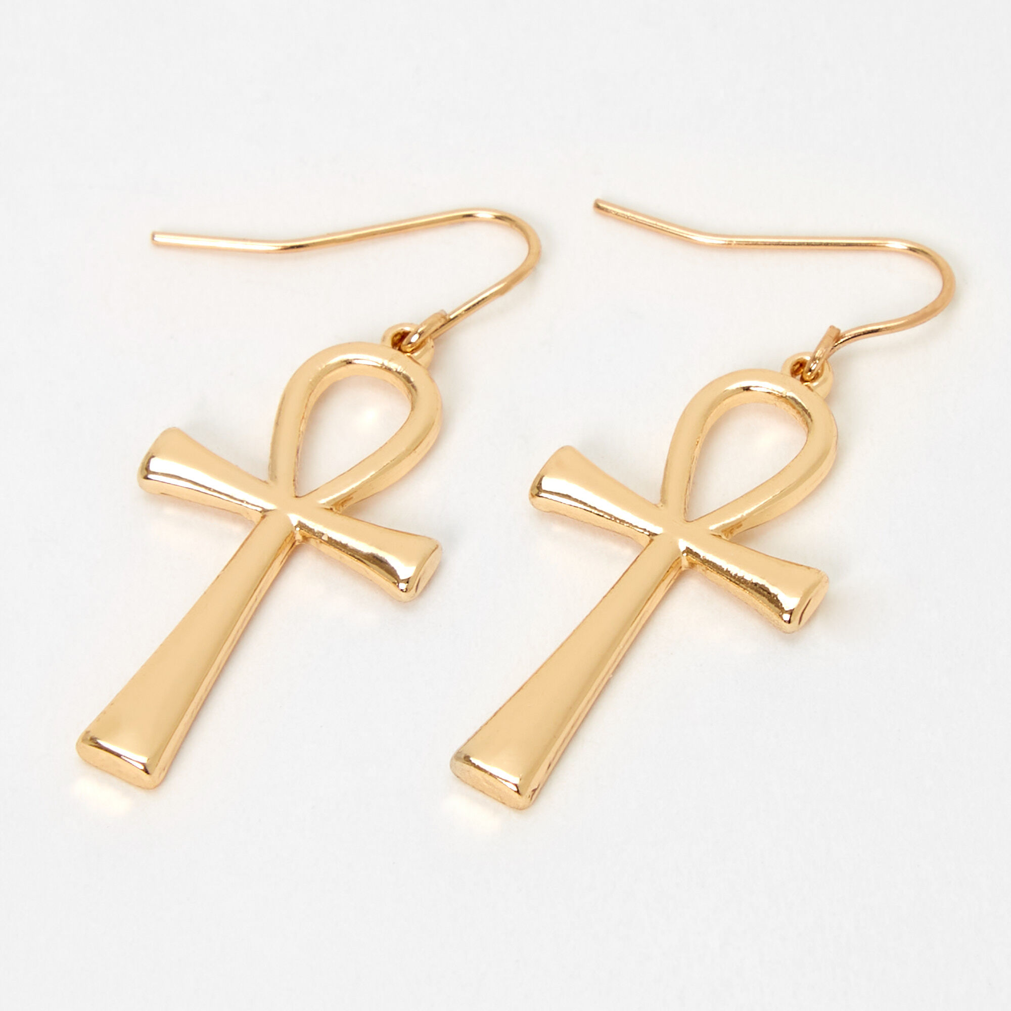 Gold new arrivals ankh earrings