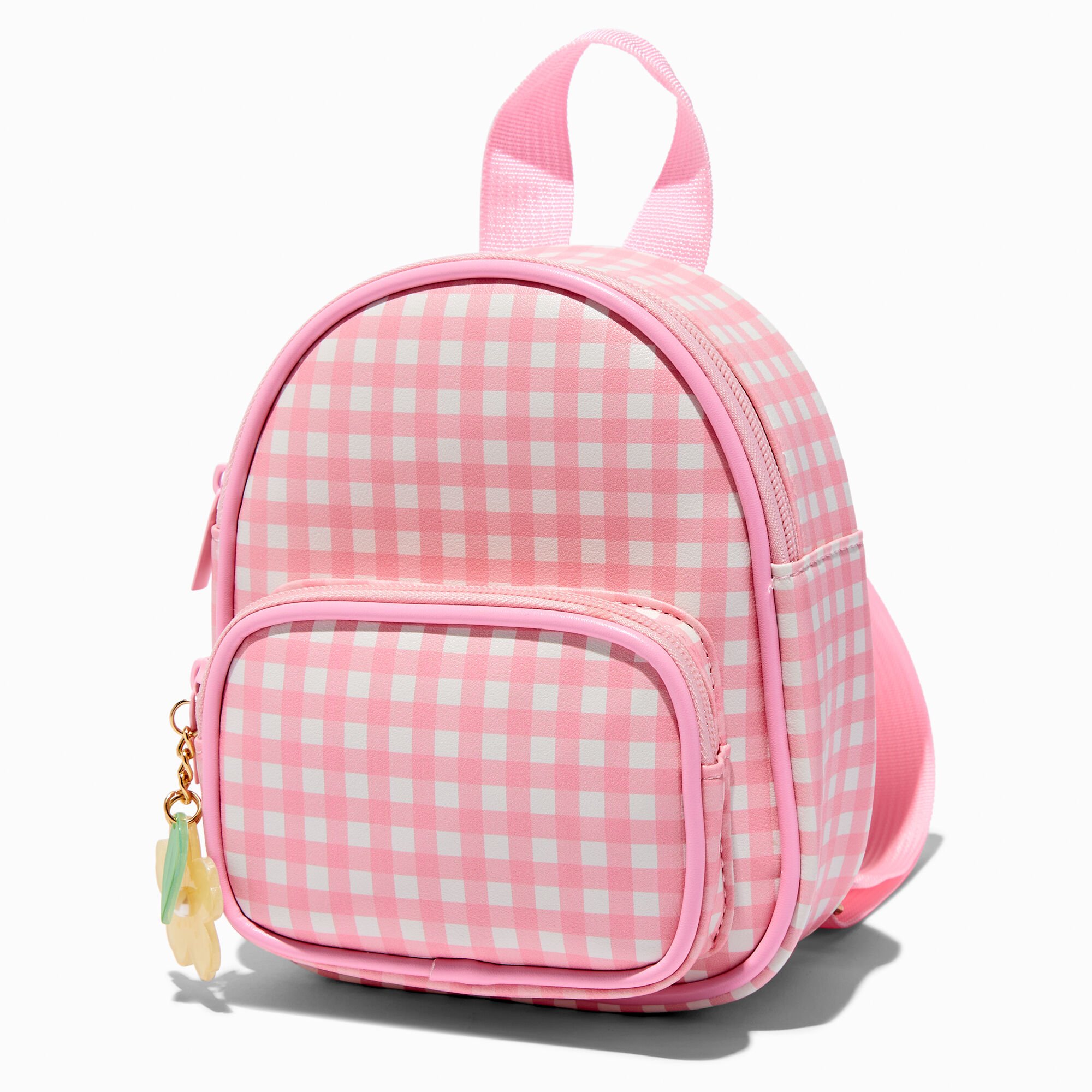 View Claires Club Gingham Backpack Pink information