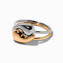 Mixed Metal Bean Bangle Bracelets - 2 Pack ,