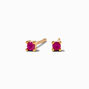 C LUXE by Claire&#39;s 18k Yellow Gold Plated Fuchsia Cubic Zirconia 2MM Round Stud Earrings,