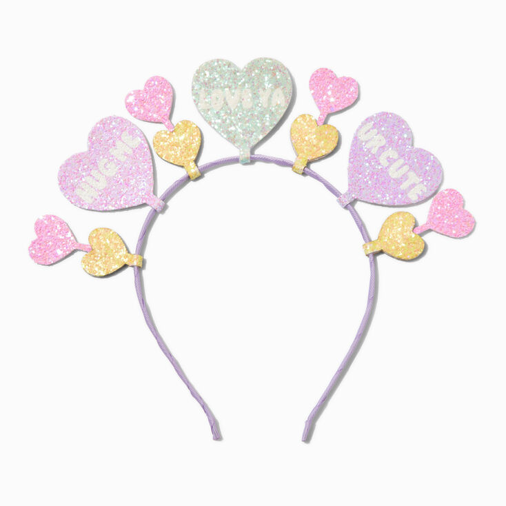 Candy Hearts Glitter Deely Bopper Headband,