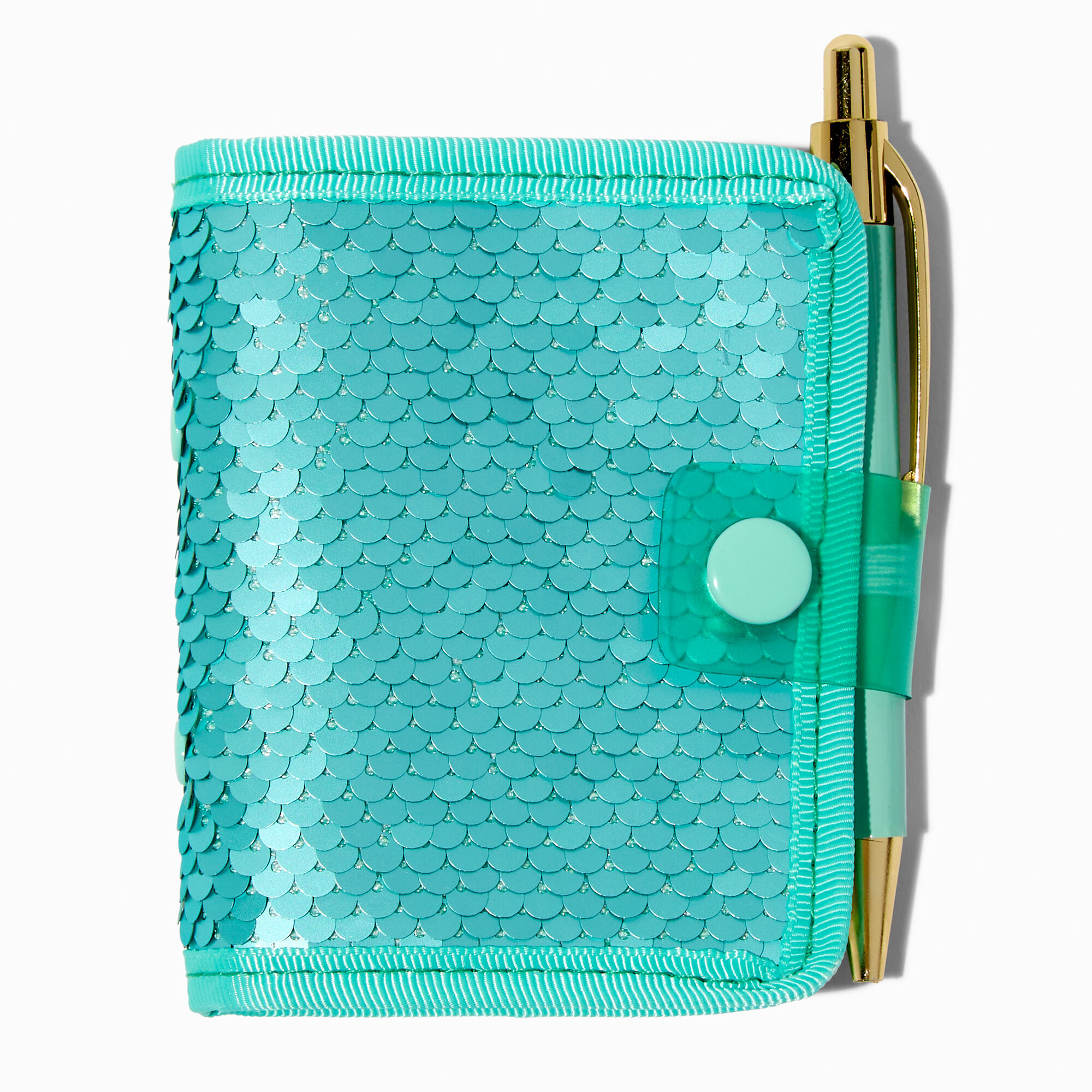 View Claires Sequin Mini Journal Notebook Teal information