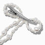 Long Pearl Hair Bow Clip,