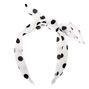 Polka Dot Knotted Bow Headband - White,