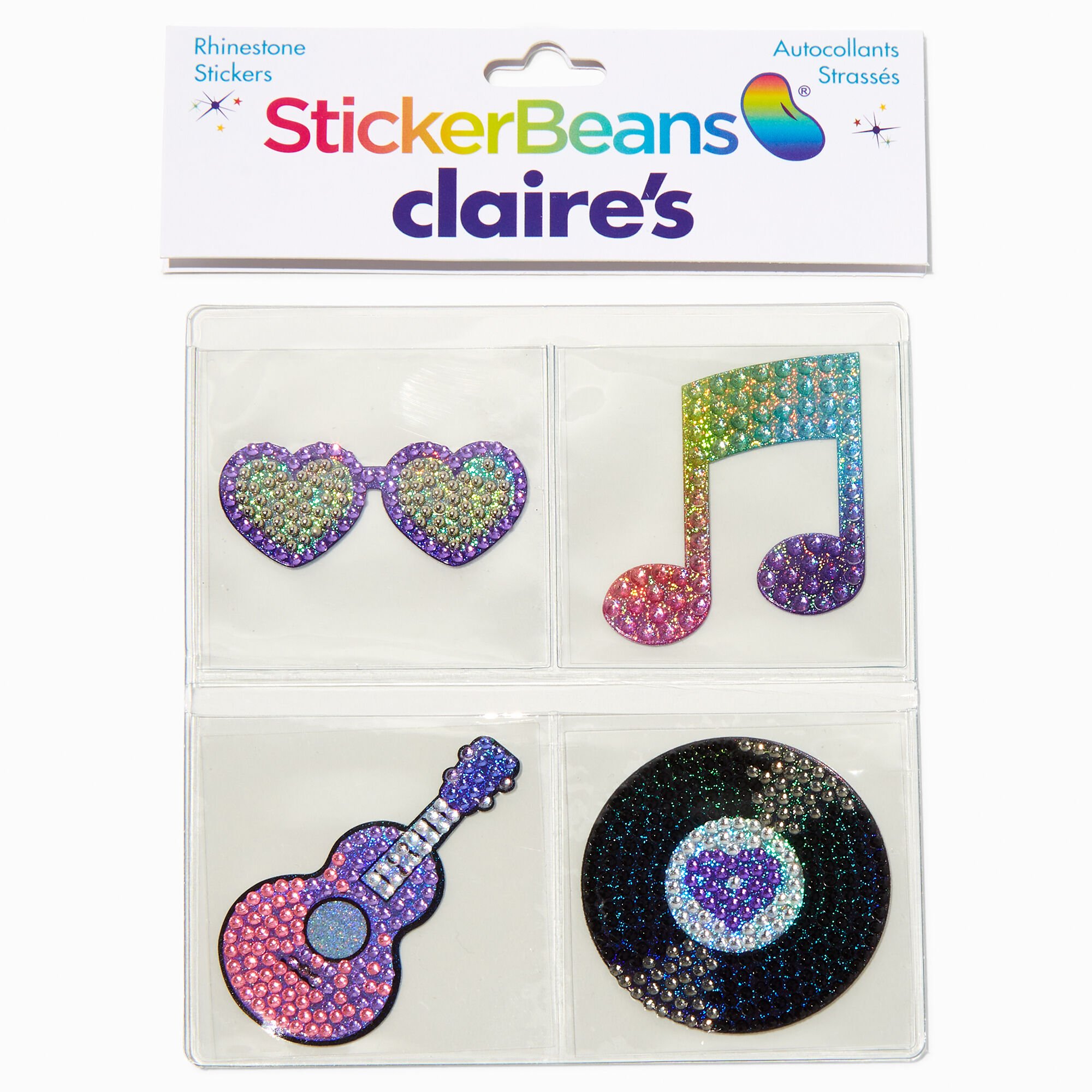 StickerBeans® Claire's Exclusive Music Rhinestone Sticker Set - 4 Pack,