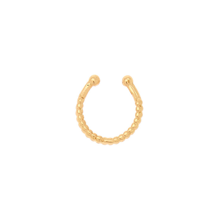 Anneau de faux piercing cartilage couleur dor&eacute;,