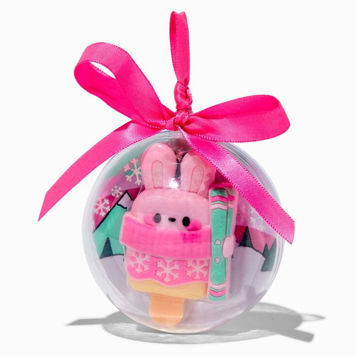 Pucker Pops&reg; Pink Snow Bunny Lip Gloss Ornament,