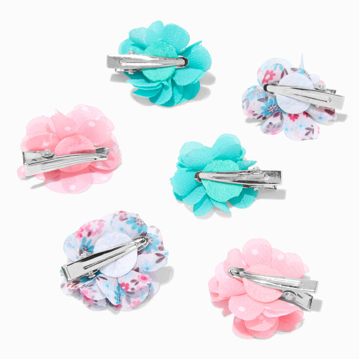 Claire&#39;s Club Chiffon Flower Hair Clips - 6 Pack,
