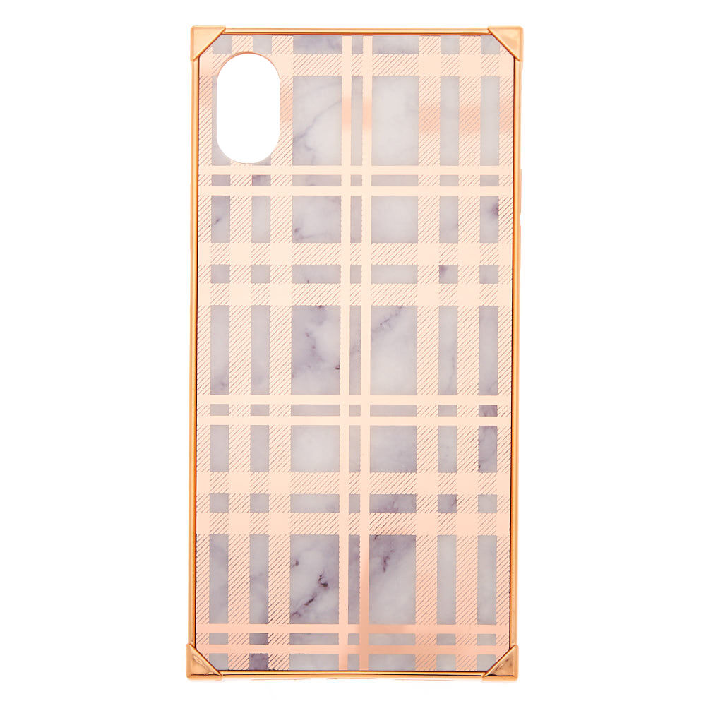 Rose Gold Plaid Square Phone Case
