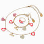 Claire&#39;s Club Pink Dangle Hearts Gold Jewelry Set - 3 Pack,