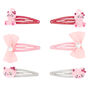 Claire&#39;s Club Avery the Cat Snap Hair Clips - Pink, 6 Pack,