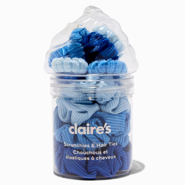 Blue Ice Cream Hair Ties &amp; Scrunchies - 12 Pack,