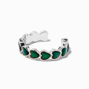 Silver-tone Heart Band Mood Ring,
