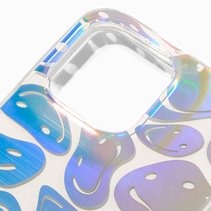 Holographic Happy Face Protective Phone Case - Fits iPhone&reg; 14 Pro Max,