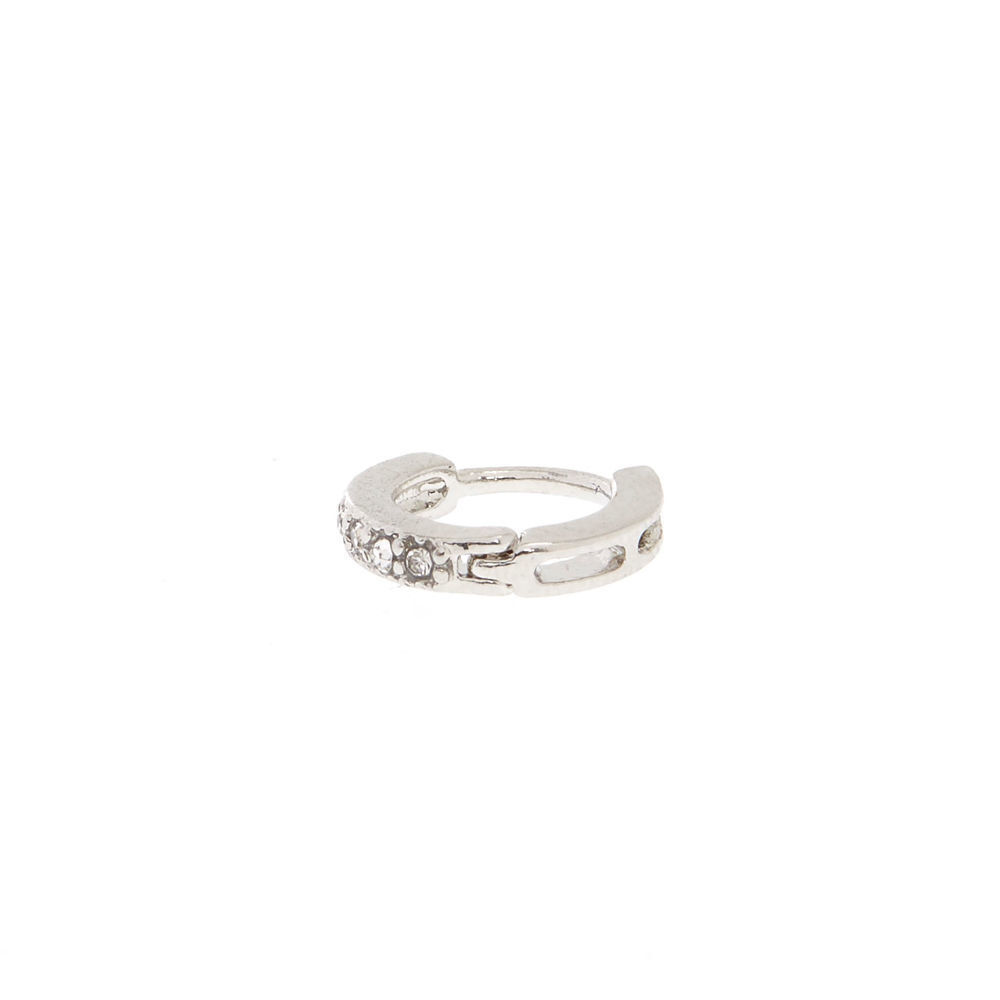 Silver Eternity Crystal Cartilage Earring,