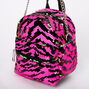 Reversible Sequin Zebra Mini Backpack Crossbody Bag,