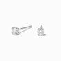 C LUXE by Claire&#39;s Sterling Silver 1/10 ct. tw. Round Basket Laboratory Grown Diamond 3MM Stud Earrings,