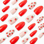 French Strawberry Stiletto Vegan Faux Nail Set - 24 Pack,