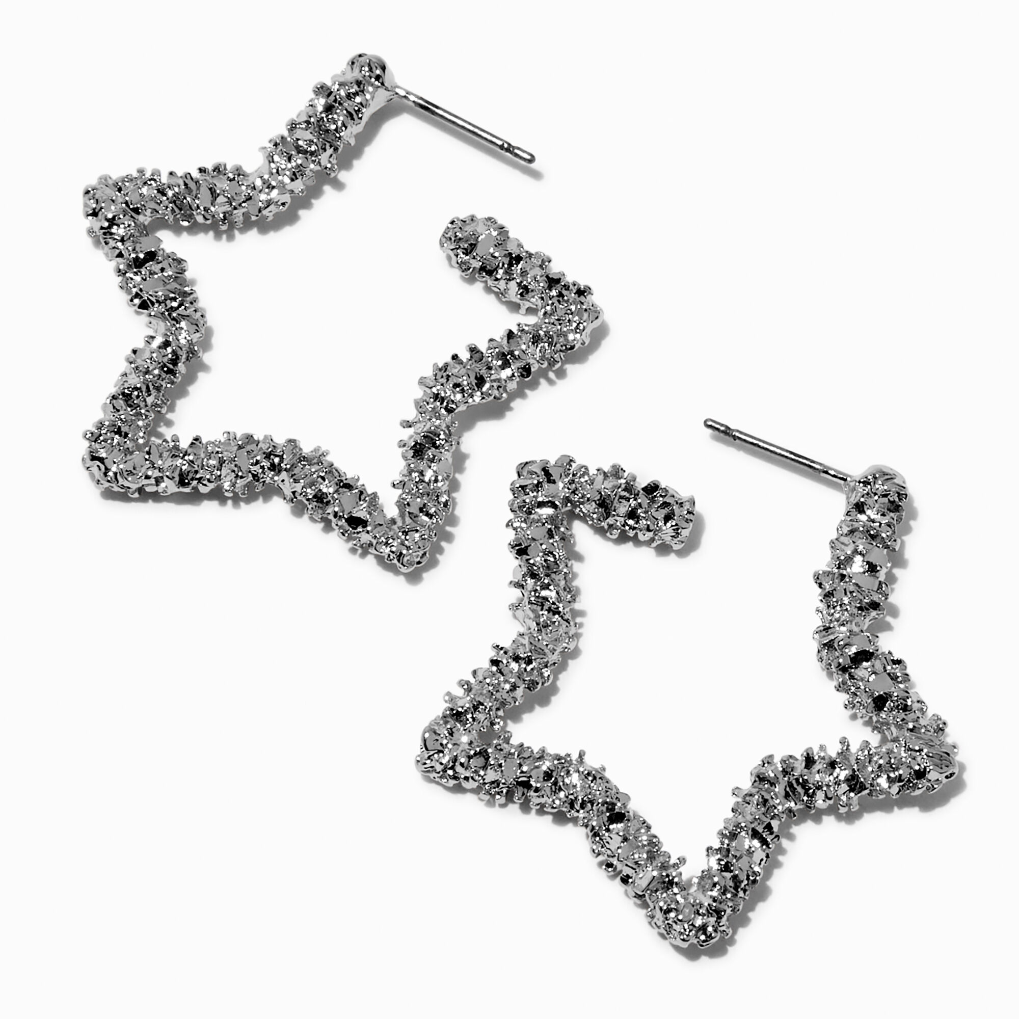 Mean Girls x Claire s Silver Star Hoop Earrings