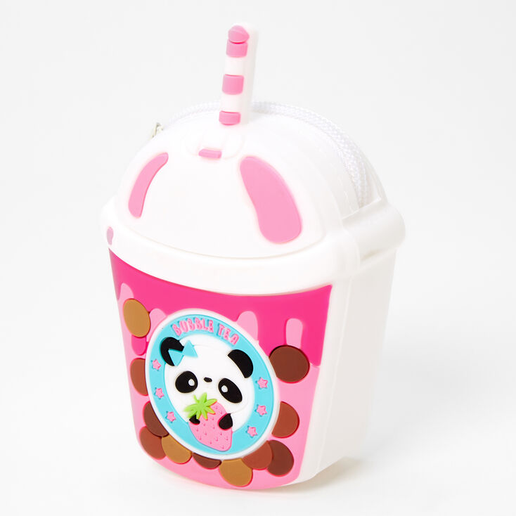 Claire's Porte-monnaie en silicone thé aux perles panda - Rose