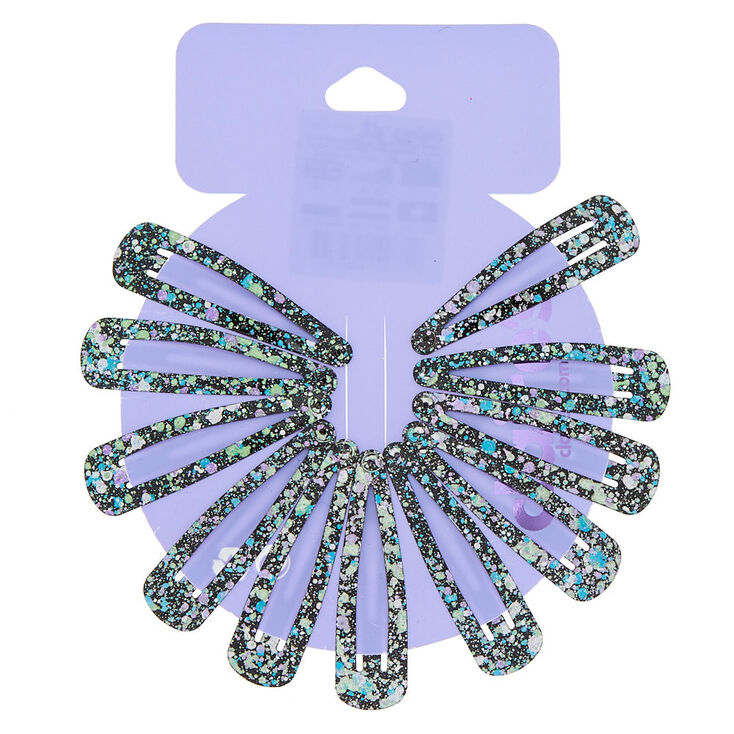 Space Splatter Snap Hair Clips - Black,