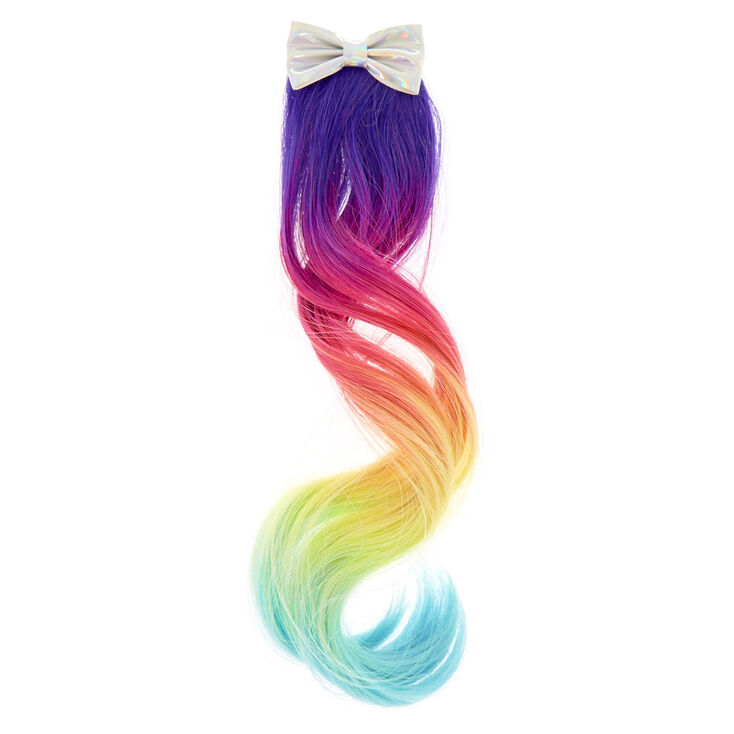 Claire&#39;s Club Rainbow Ombre Faux Hair Clip,