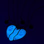 Colliers &agrave; pendentif c&oelig;ur phosphorescent &eacute;toil&eacute; bleu best friends - Lot de 3,