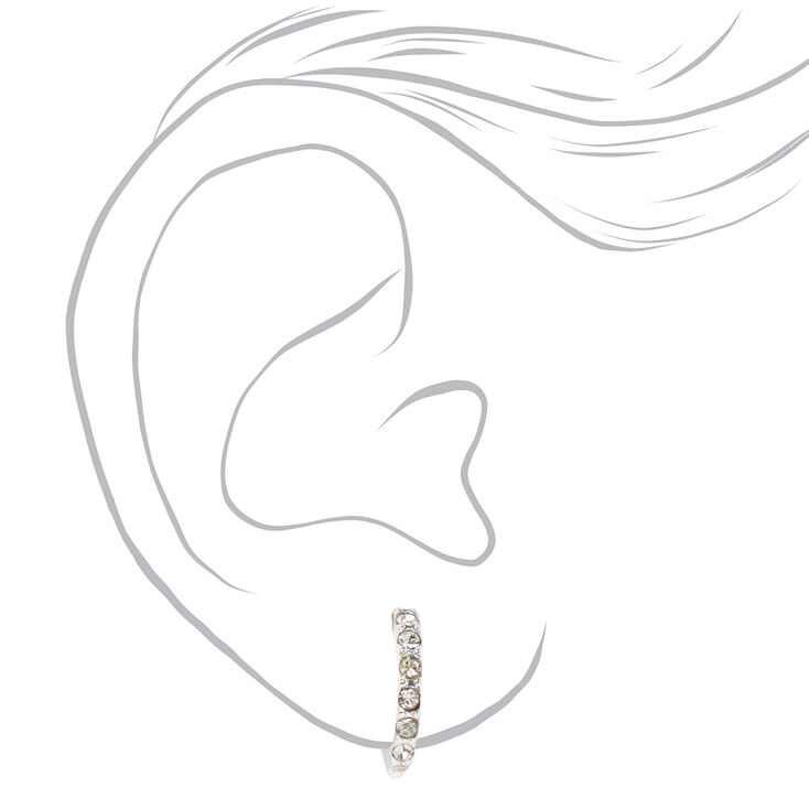 Silver 10MM Crystal Clip On Earrings,