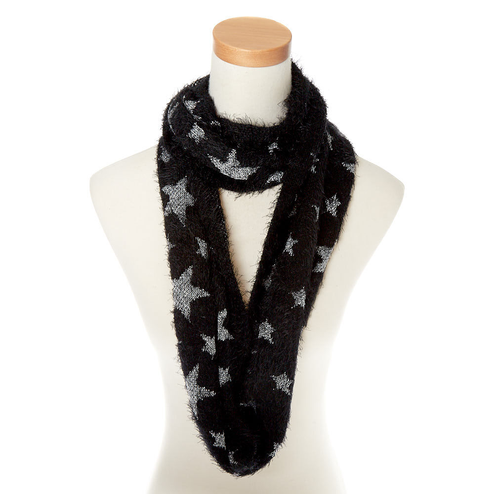 Stars Infinity Scarf - Black,