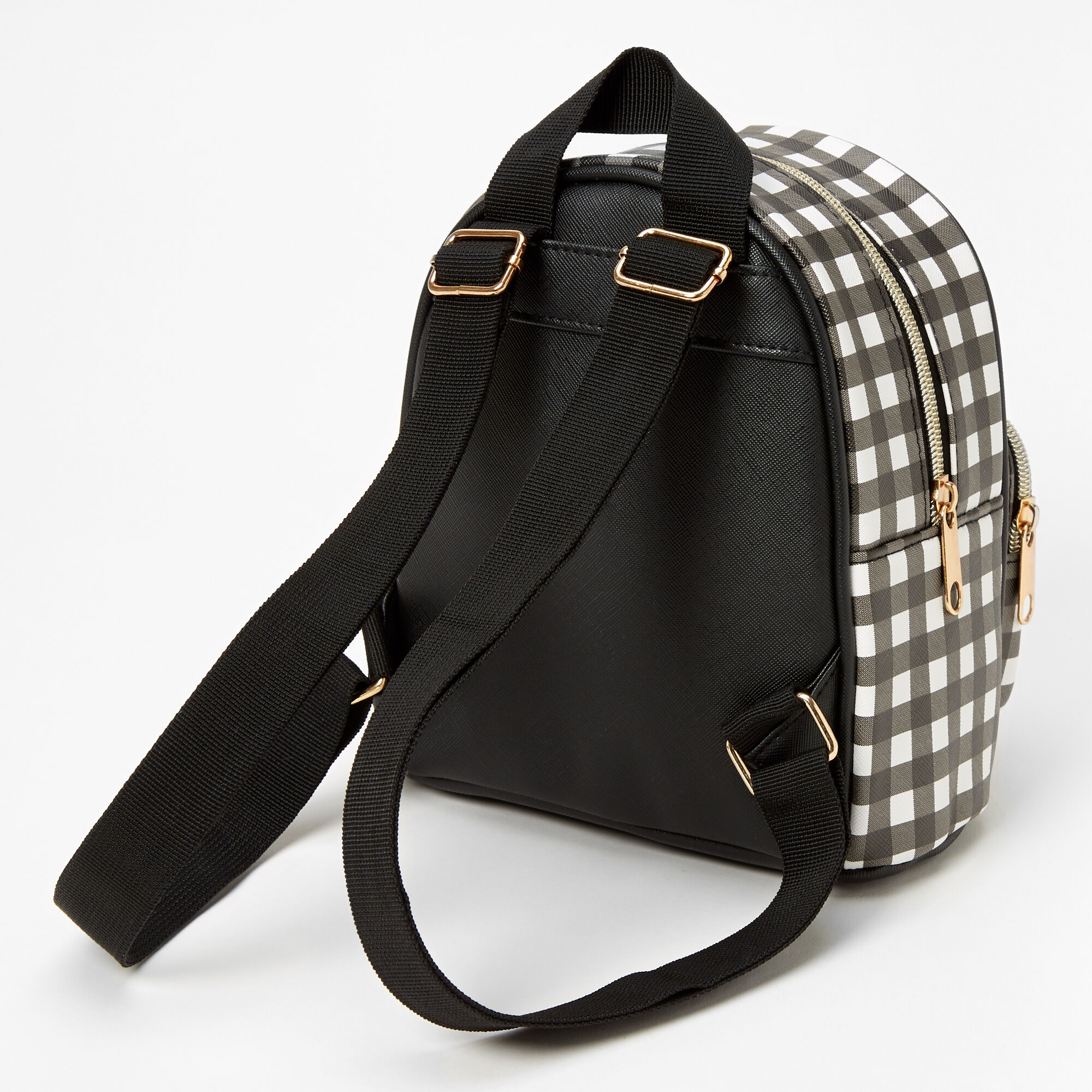 Gingham Mini Backpack - Black & White,