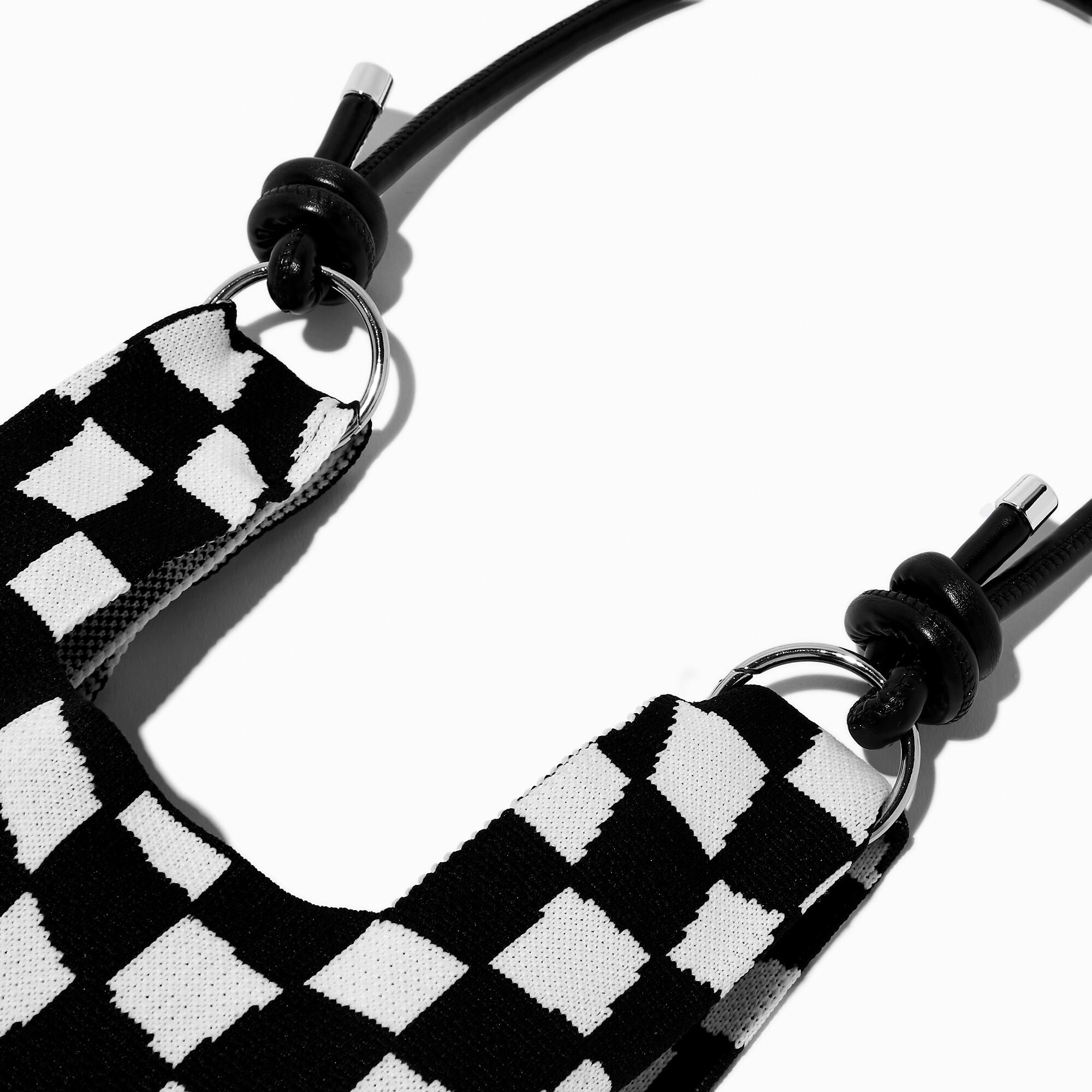 Black & White Checkered Tote Bag,