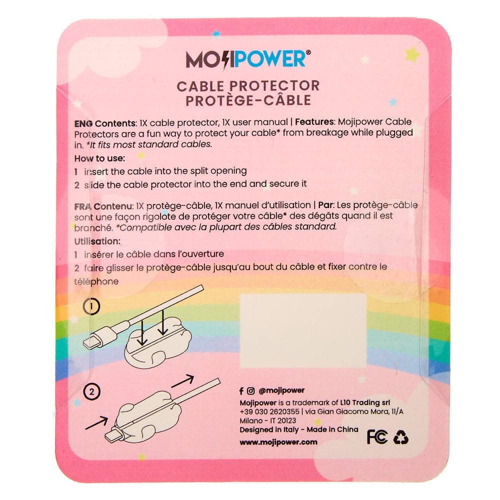 MojiPower® Glitter Unicorn Cable Protector - Clear,